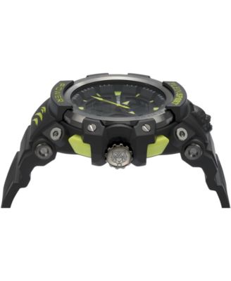 Men's Combat Digital Black Silicone Strap Watch, 50mm