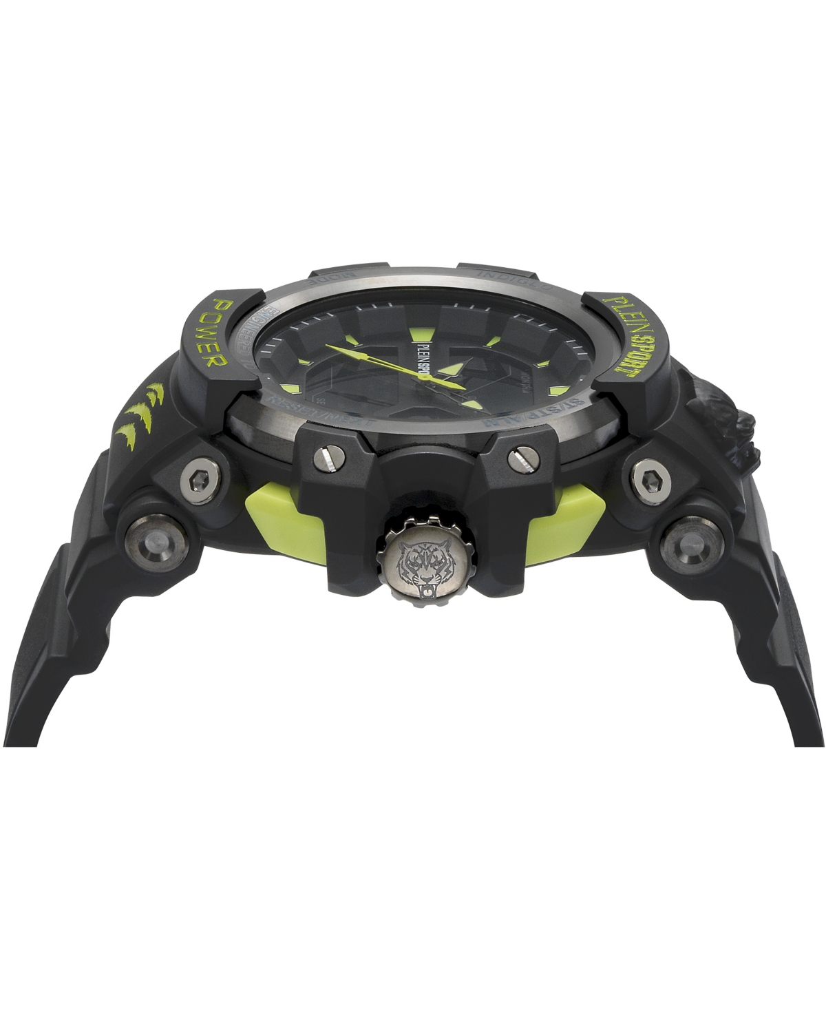 Plein Sport Mens Combat Digital Black Silicone Strap 50MM