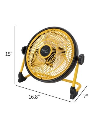 12 Inch Rechargeable Indoor/Outdoor Floor Fan (IPX4 Rated) in Yellow