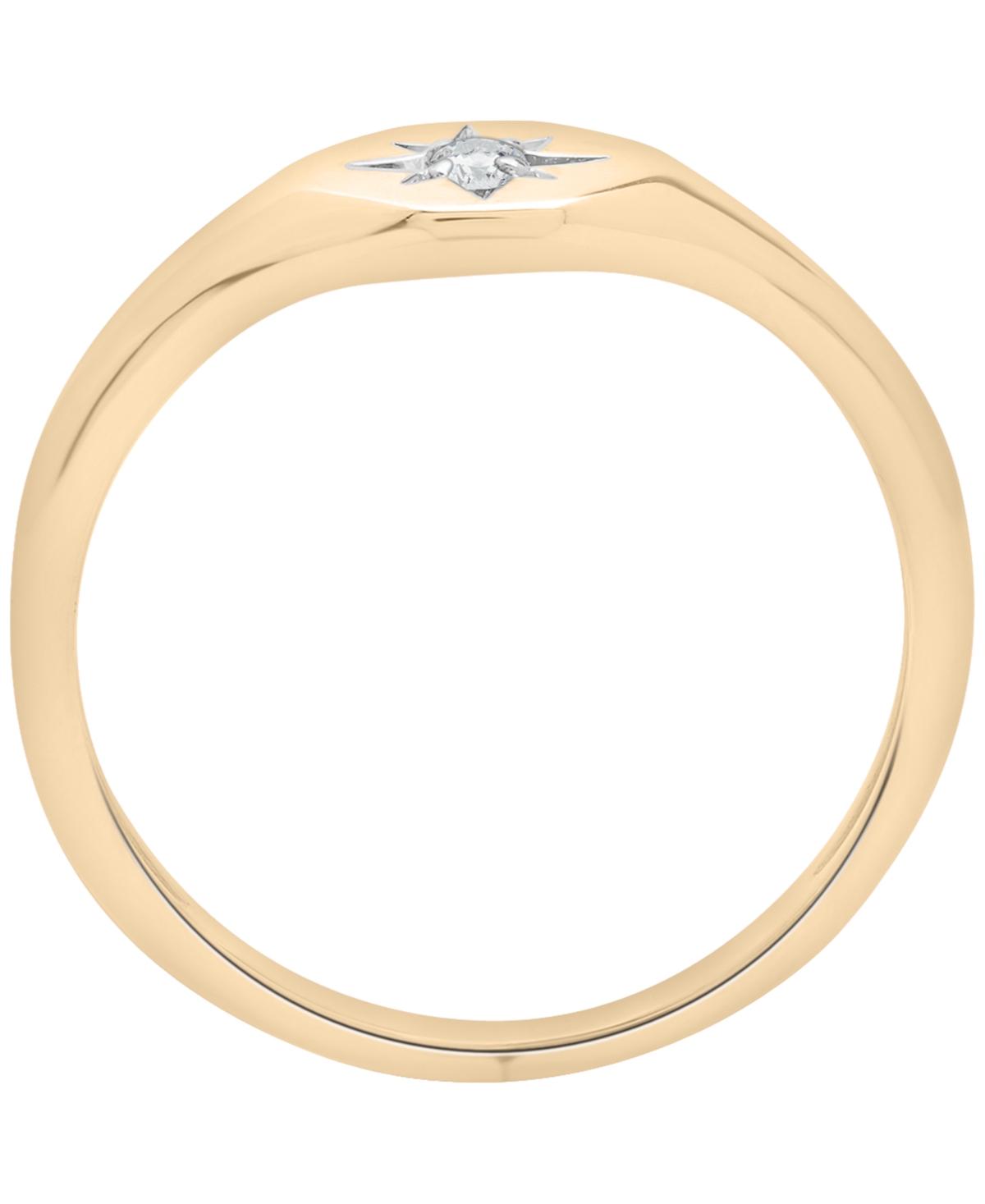 Wrapped Diamond Accent North Star Ring (0.03 ct. t.w.) in 10K Yellow Gold with White Rhodium