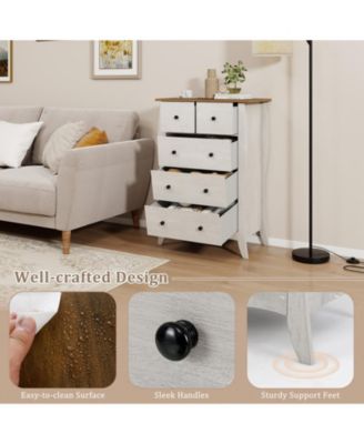 Dresser for Bedroom with 3 Folding Fabric Drawers and Anti-tipping Kit