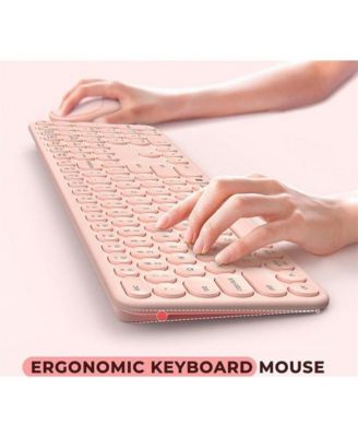Wireless Keyboard And Mouse, USB & Type C 2-In-1 Receiver, SK73-3 Full Size Wireless Keyboard Mouse Combo,Compatible with Laptop, Desktop, PC