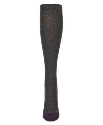 Women's Brick Twist Crosshatch Knit Knee High Sock