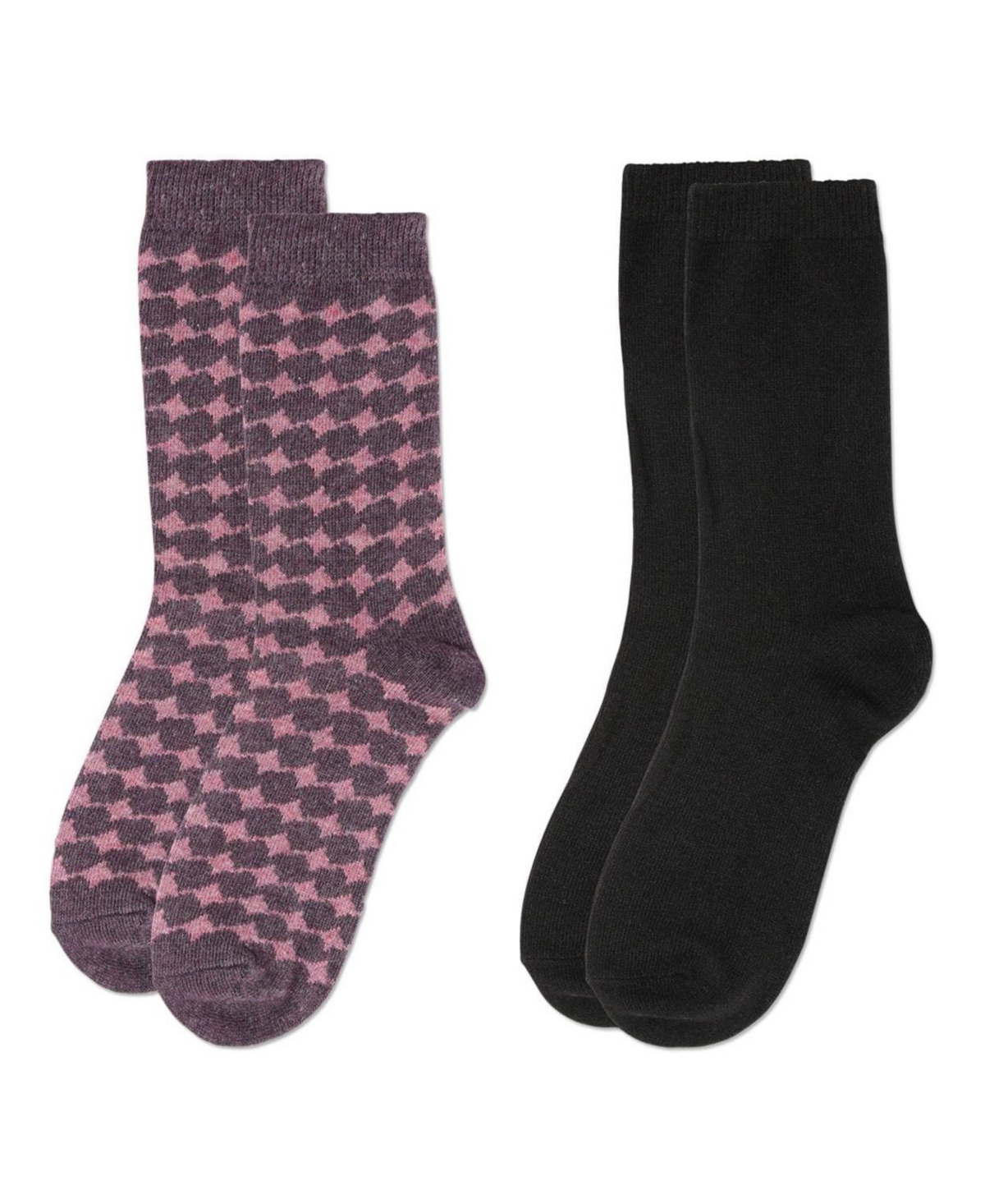 MeMoi Women's 2 Pack Wool Waves Crew Socks