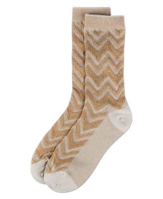 Women's Shimmer Chevron Crew Socks