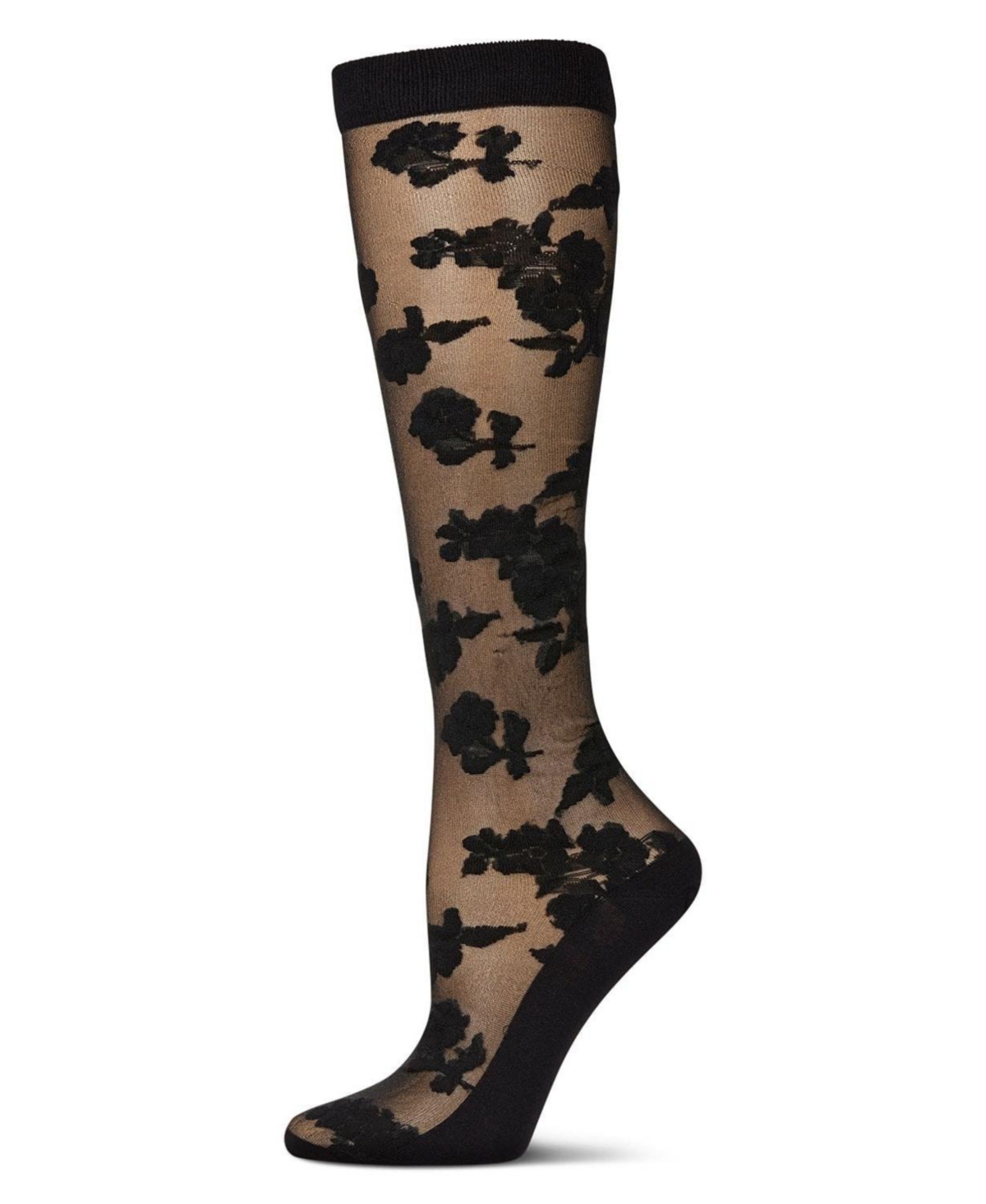 MeMoi Women's Floral Fantasy Sheer Knee High Socks