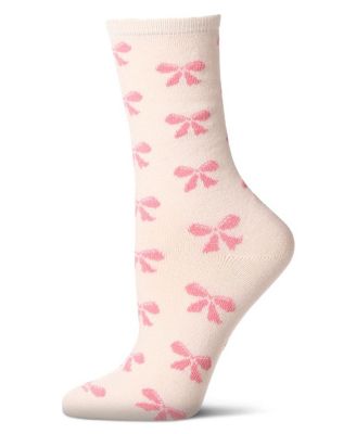 Women's "Bows" Cashmere Blend Crew Sock