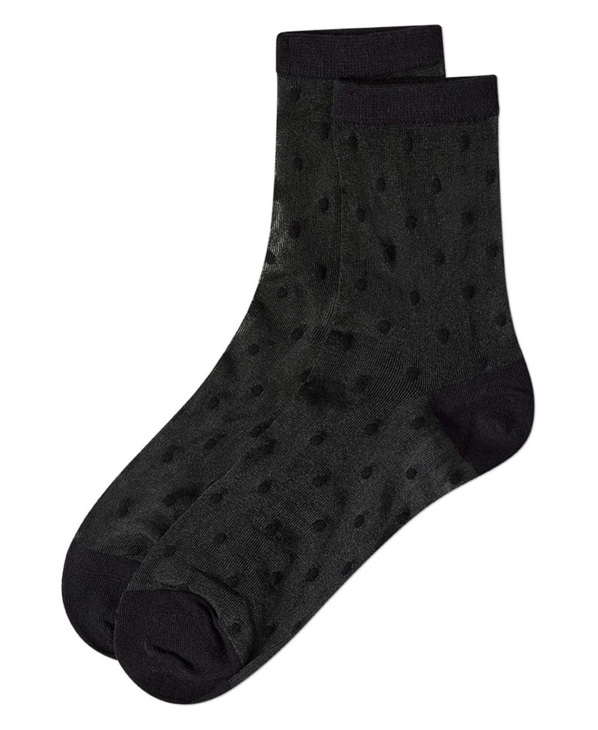MeMoi Women's Sheer-All-Over Polka Dot Ankle Sock