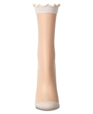 Women's Lettuce-Edge Silky Sheer Crew Sock