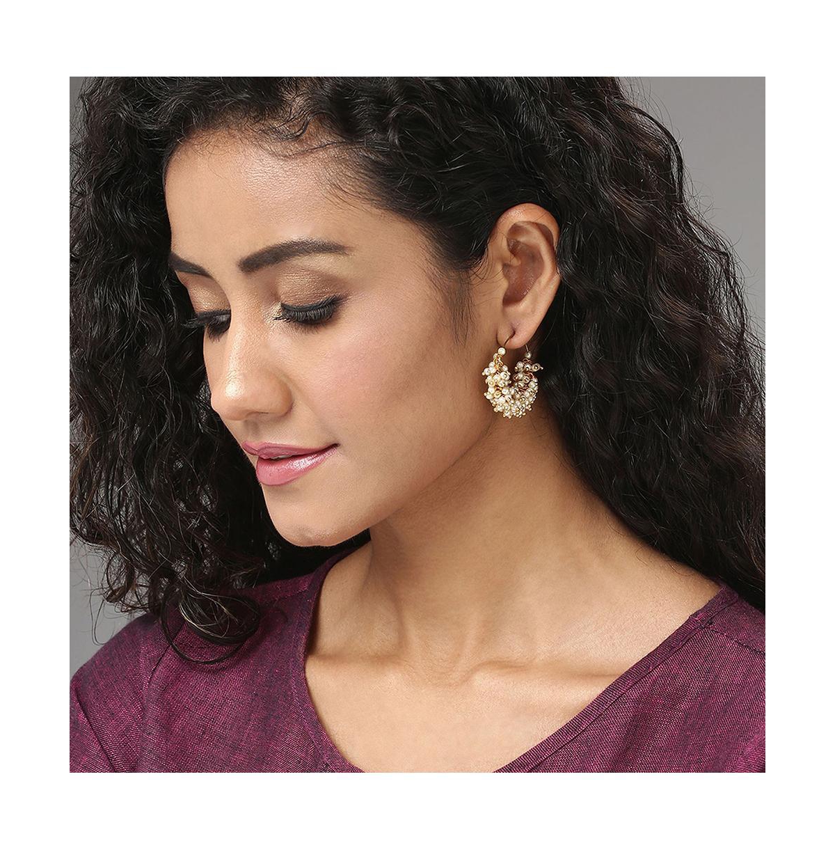 Sohi Women's Bead-cluster Hoop Earrings In Multi