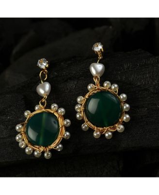 Women's Cluster Stone Drop Earrings