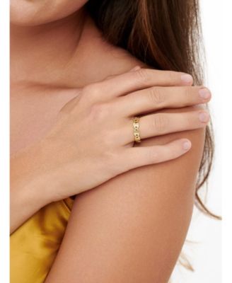 Mariner Link Eternity Ring in Gold Plated Sterling Silver, Size