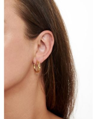 Love Knot Hoop Earrings in Gold Plated Sterling Silver