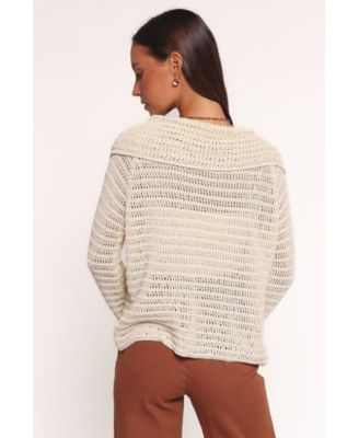 Women's Lyra Large Collar Cardigan - White XL