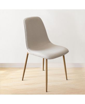 3-Piece 34.5" Dining Set with Sculpted Pedestal Table and 2 Upholstered Chairs with Curved Back and Light Wood Legs