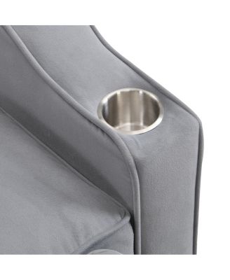 Tufted Convertible Loveseat Sleeper Sofa with Pull-Out Bed, USB Charging & Cup Holders, Space-Saving 3-in-1 Design