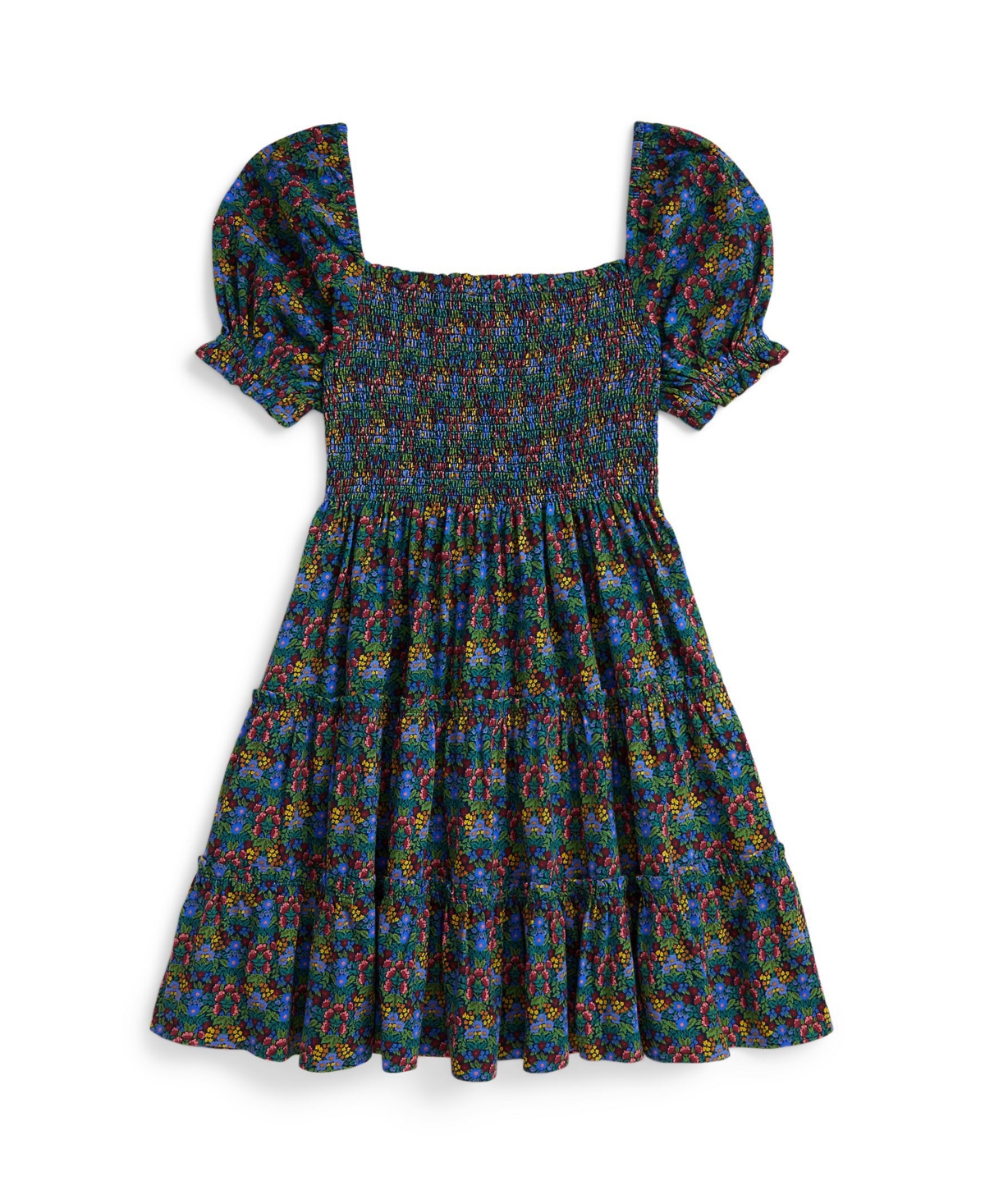 Polo Ralph Lauren Girls 7-16 Floral Smocked Short Sleeves Dress