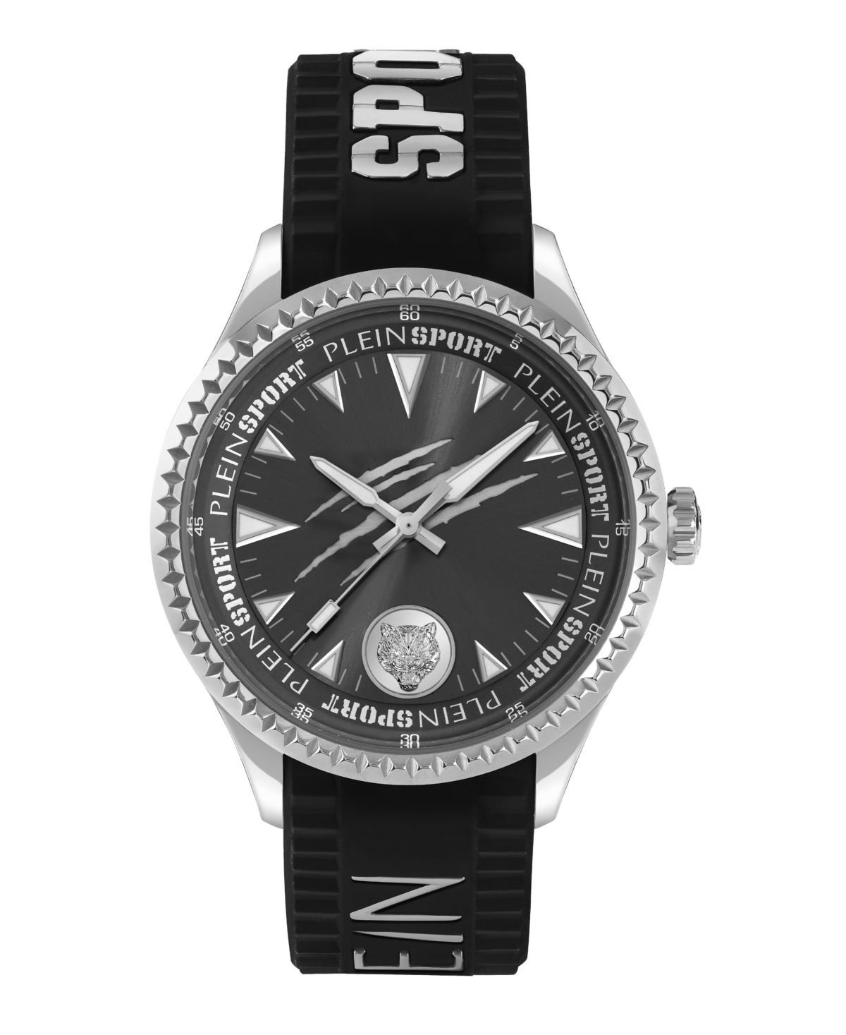 Plein Sport Mens Lineman 3 Hand Quartz Silicone Strap 45mm