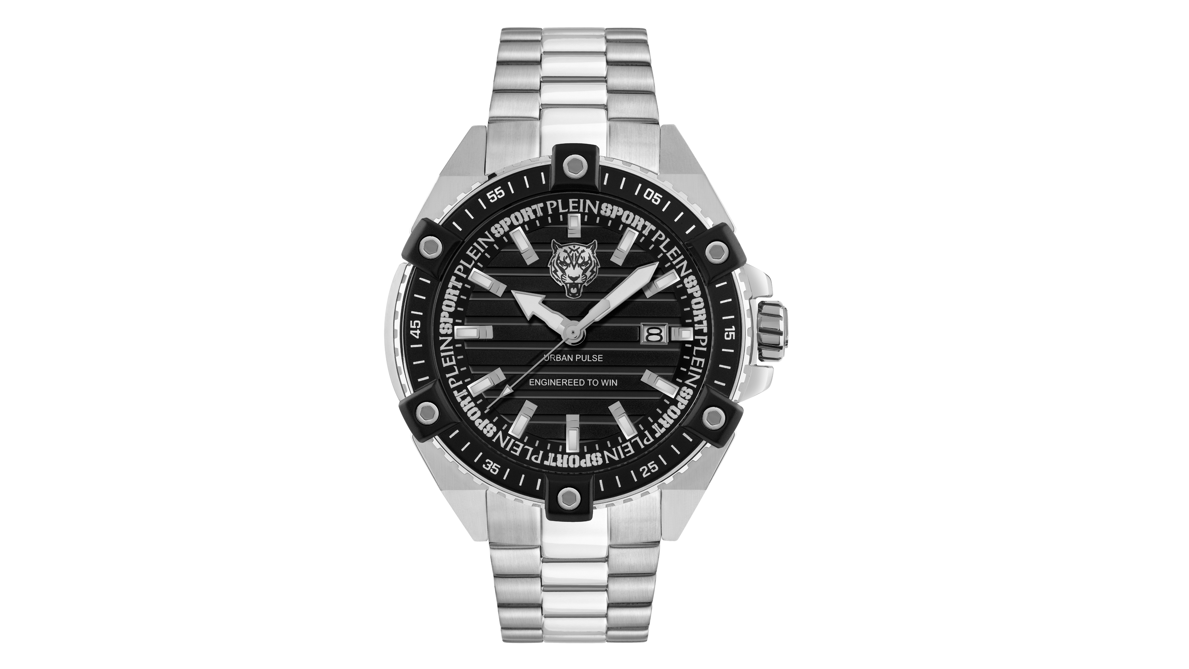 Plein Sport Mens Urban Pulse 3 Hand Date Quartz Stainless steel Bracelet 47MM