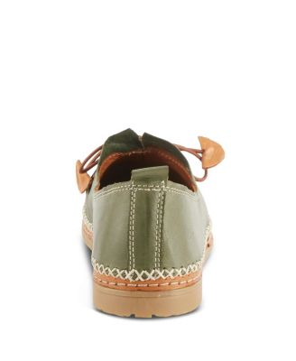 BERNA Leather Slip-On Shoes with Elastic Vamp and Whip-Stitched Details