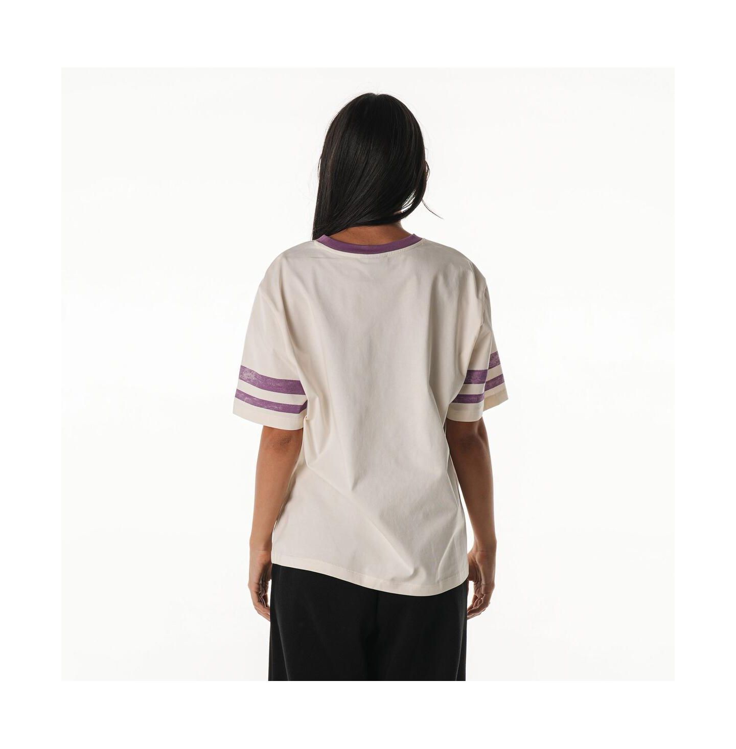 Женская футболка The Wild Collective Cream Minnesota Vikings Vintage Drop Shoulder Oversized Boyfriend — фото 2