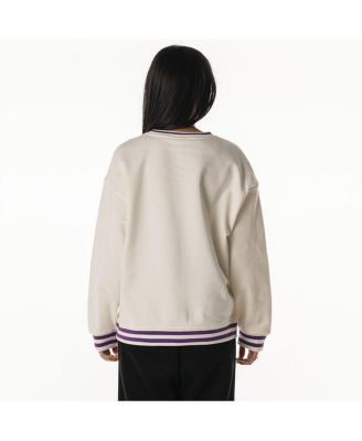Women's Cream Minnesota Vikings Oversized Vintage French Terry Sweatshirt