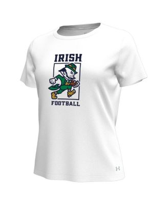 Women's White Notre Dame Fighting Irish Leprechaun Tech Stretch T-Shirt
