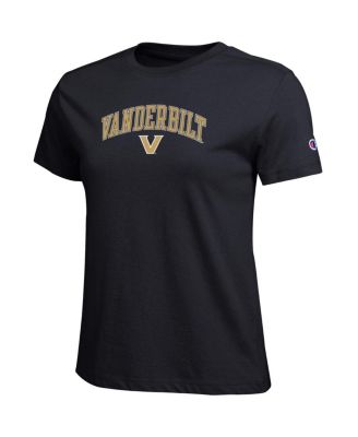 Women's Black Vanderbilt Commodores Arched Over Logo T-Shirt