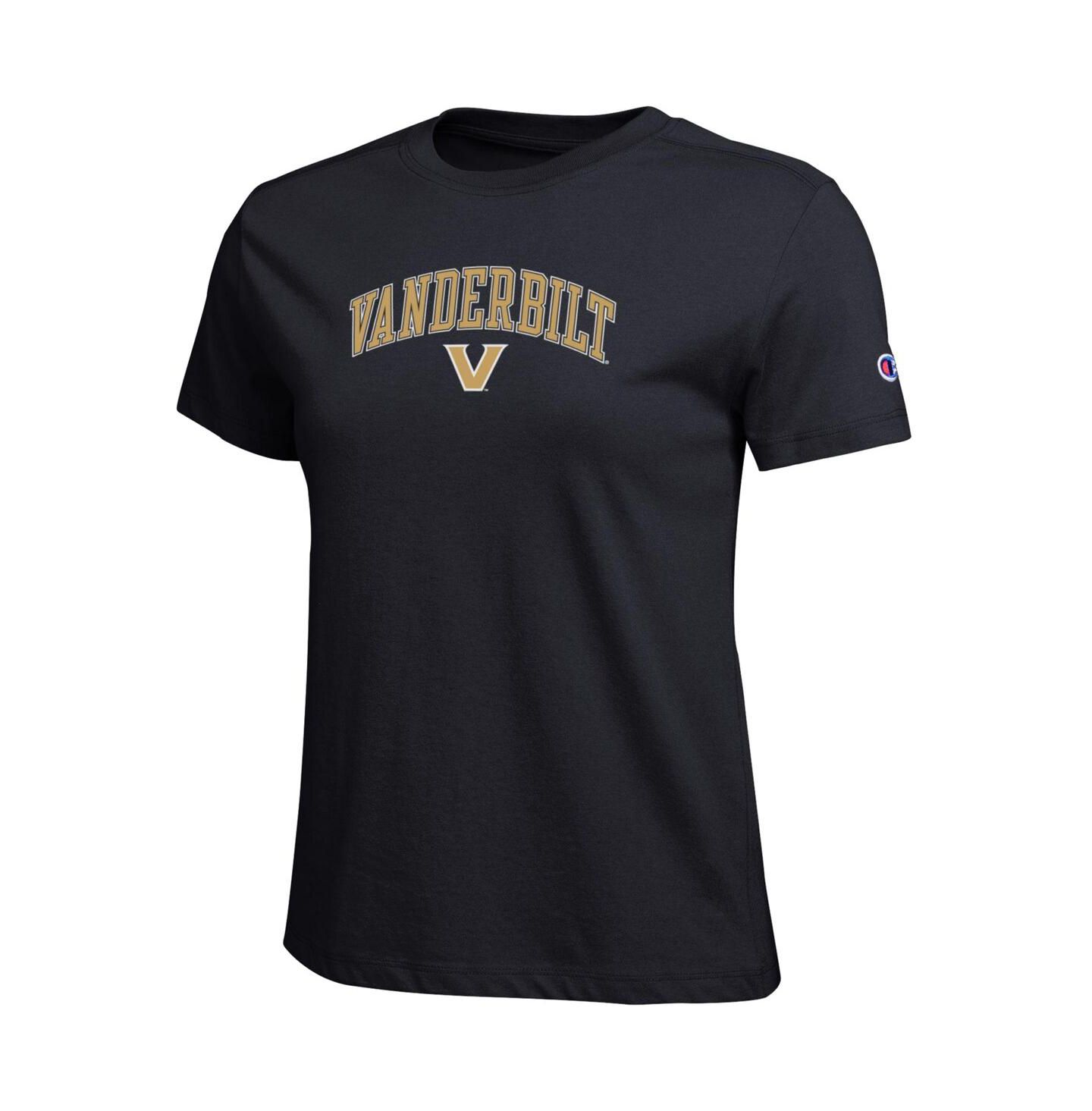 Женская футболка Champion Black Vanderbilt Commodores Arched Over Logo — фото 3