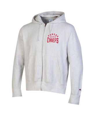 Men's Heather Gray Kansas City Chiefs Reverse Weave Full-Zip Hoodie