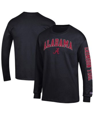 Champion - Men's Black Alabama Crimson Tide Arch Over Logo 2-Hit Long Sleeve T-Shirt