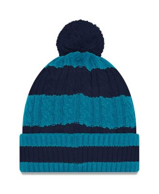 Women's&nbsp;Aqua Miami Dolphins 2025 Rivalries Collection Braided Cuffed Pom with Knit Hat