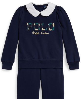 Girls' 2T-6X Argyle Logo Fleece Sweatshirt and Pants, 2-Piece Set