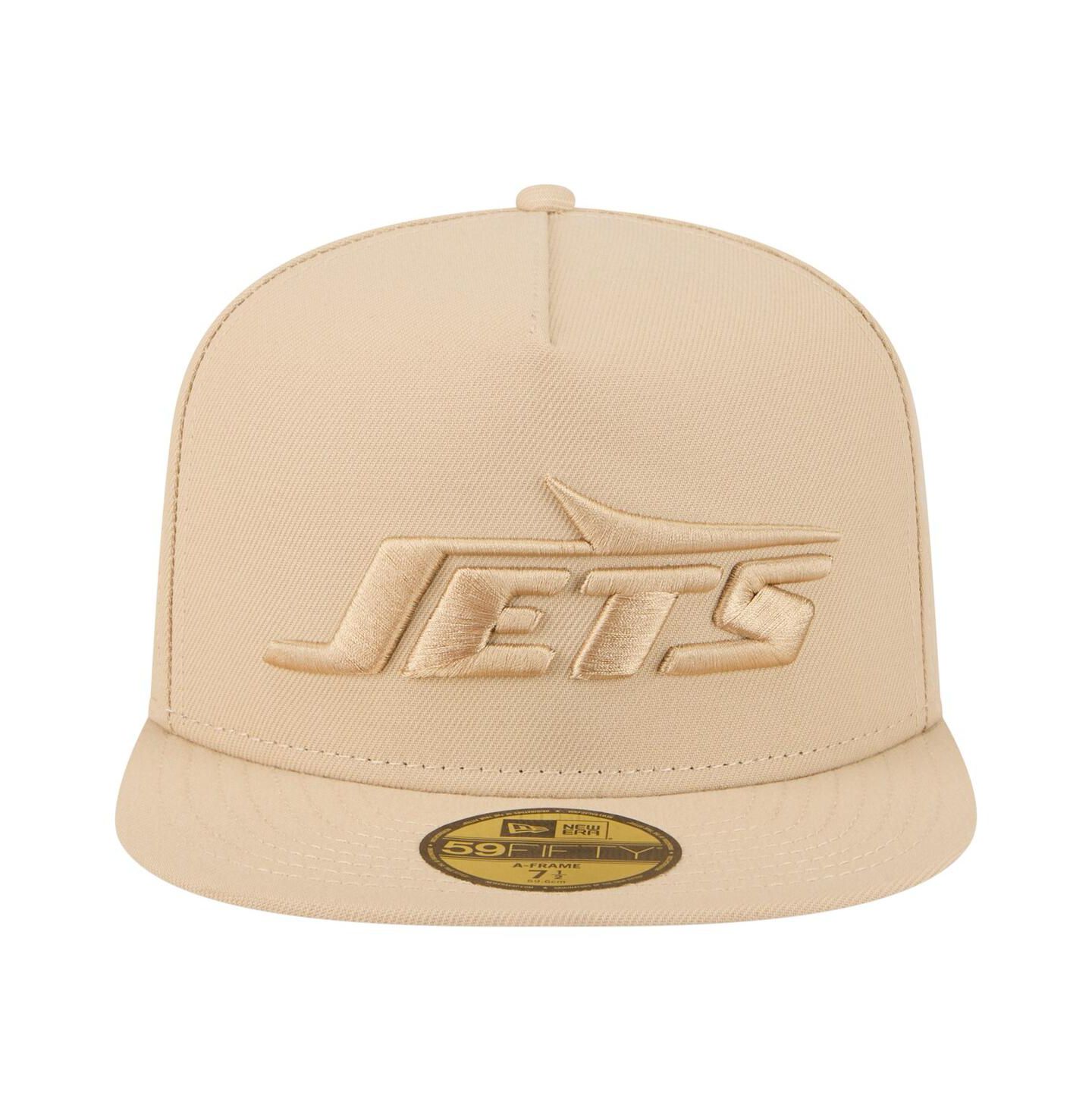 Мужские головные уборы New Era Beige New York Jets Color Pack A-Frame 59FIFTY Fitted Hat — фото 4