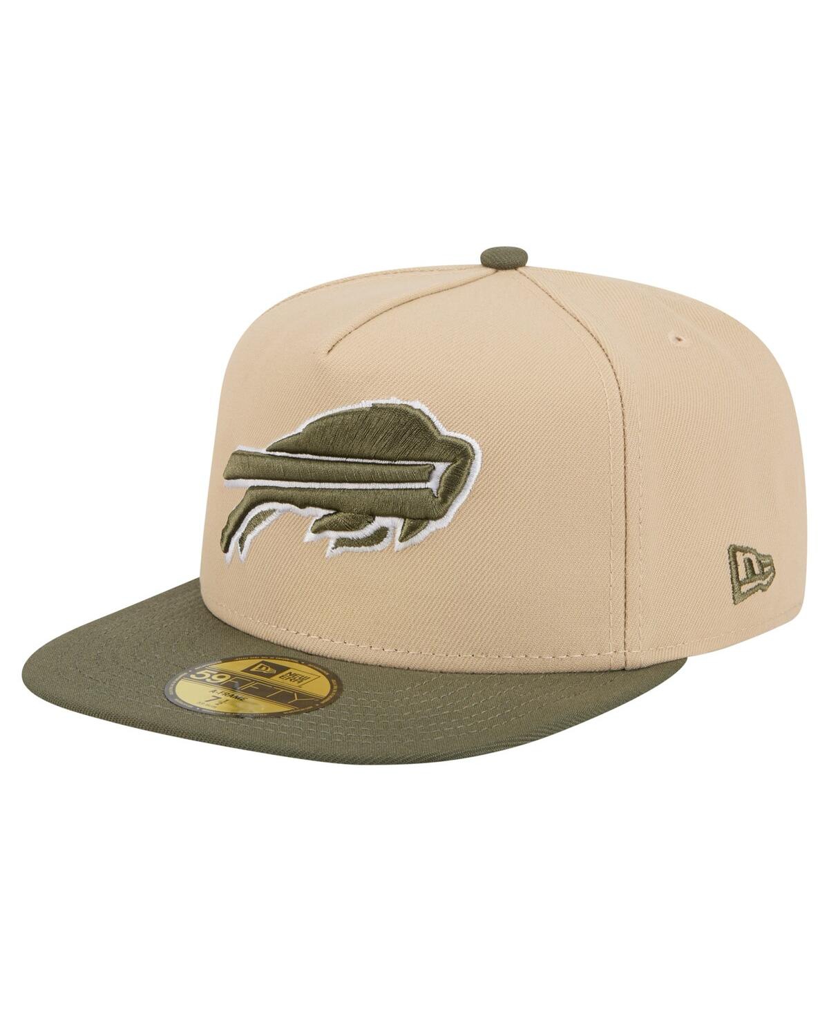 New Era Men's Light Beige/Olive Buffalo Bills Color Pack A-Frame 59FIFTY Fitted Hat