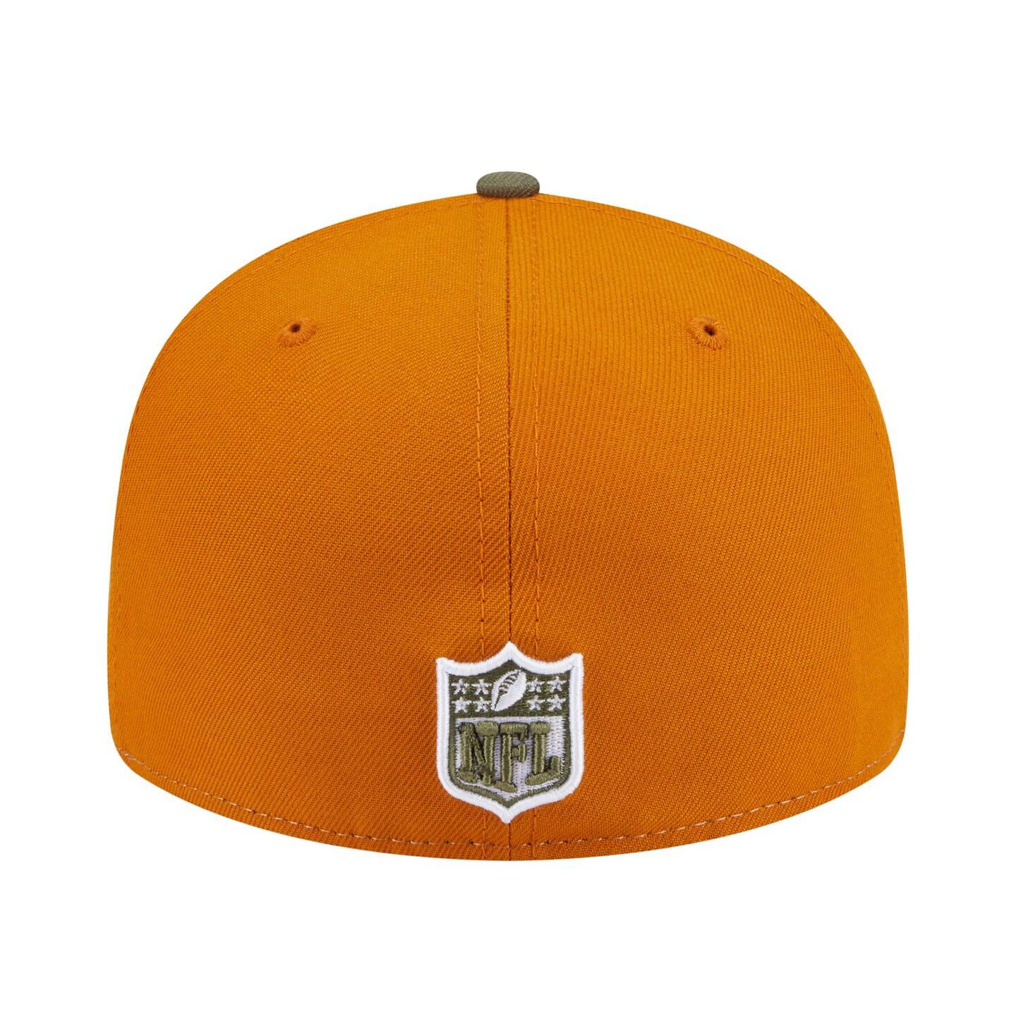 Мужские головные уборы New Era Olive/Brown Miami Dolphins Two-Tone Color Pack Split Panel 59FIFTY Fitted Hat — фото 3