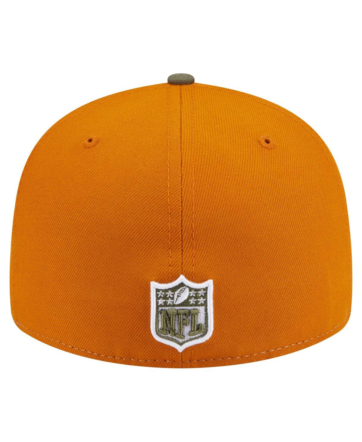 New Era Men's Olive/brown Miami Dolphins Two-tone Color Pack Split Panel 59fifty Fitted Hat In Green