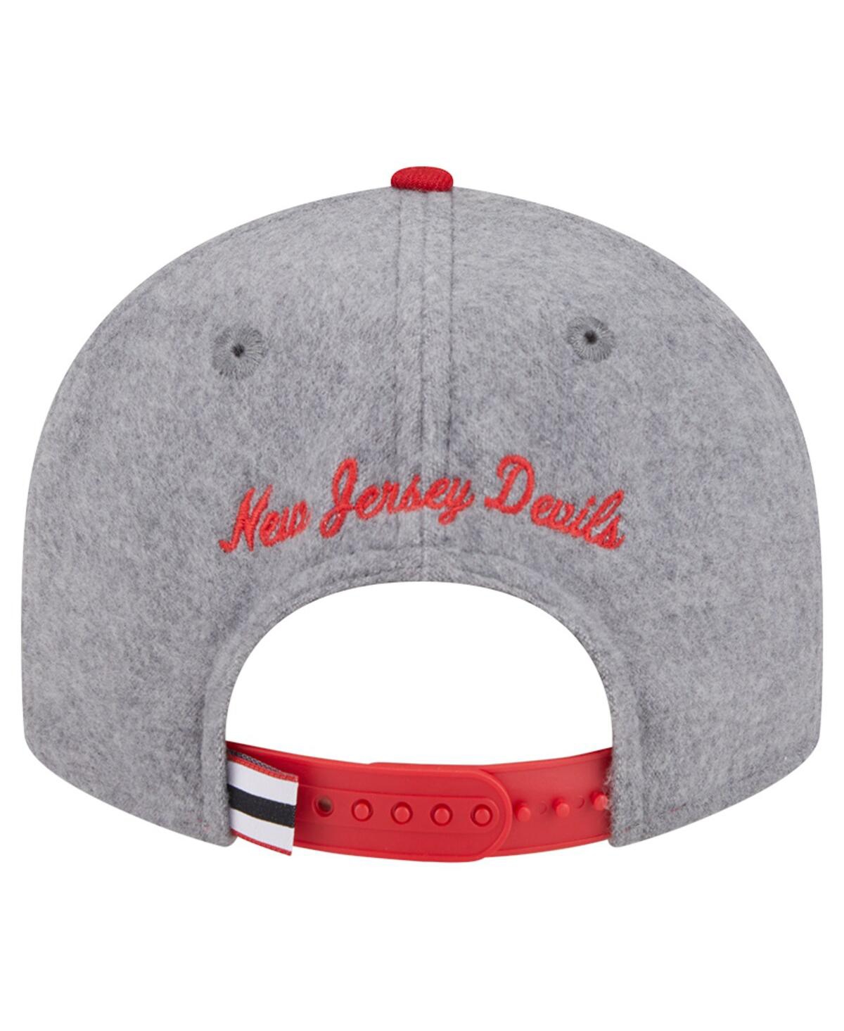 New Era Men's Gray/red New Jersey Devils Wool Pin Low Profile 9fifty Snapback Hat In Gray