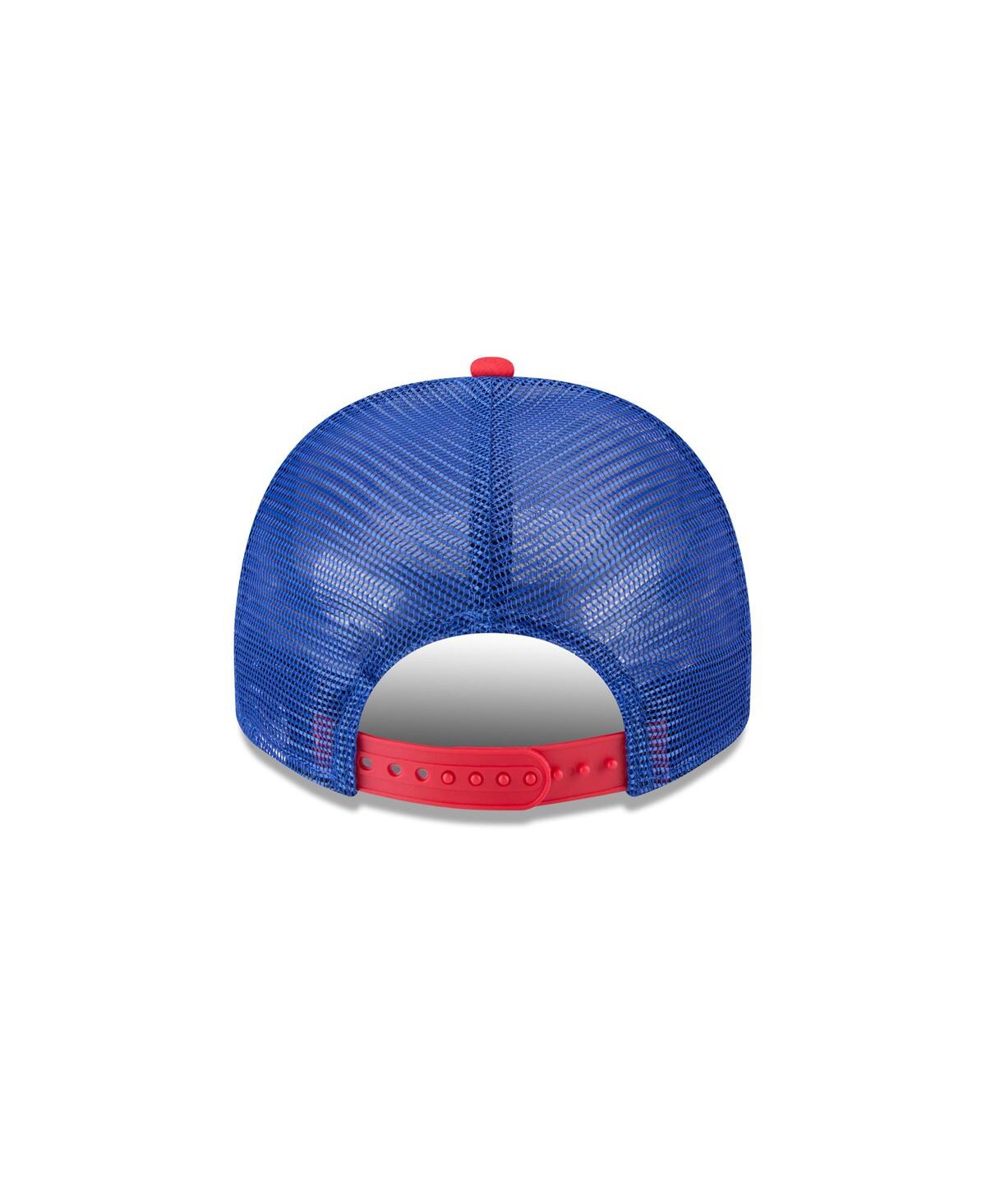 New Era Men's Cream/royal Buffalo Bills Banner A-frame 9fifty Trucker Snapback Hat In Multi