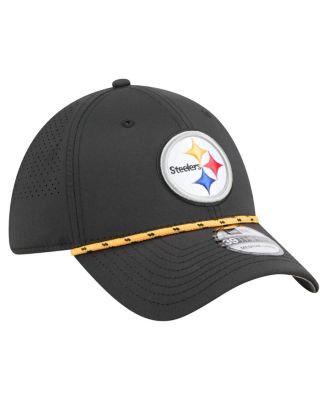 Men's Black Pittsburgh Steelers Perforated 39THIRTY Flex Hat