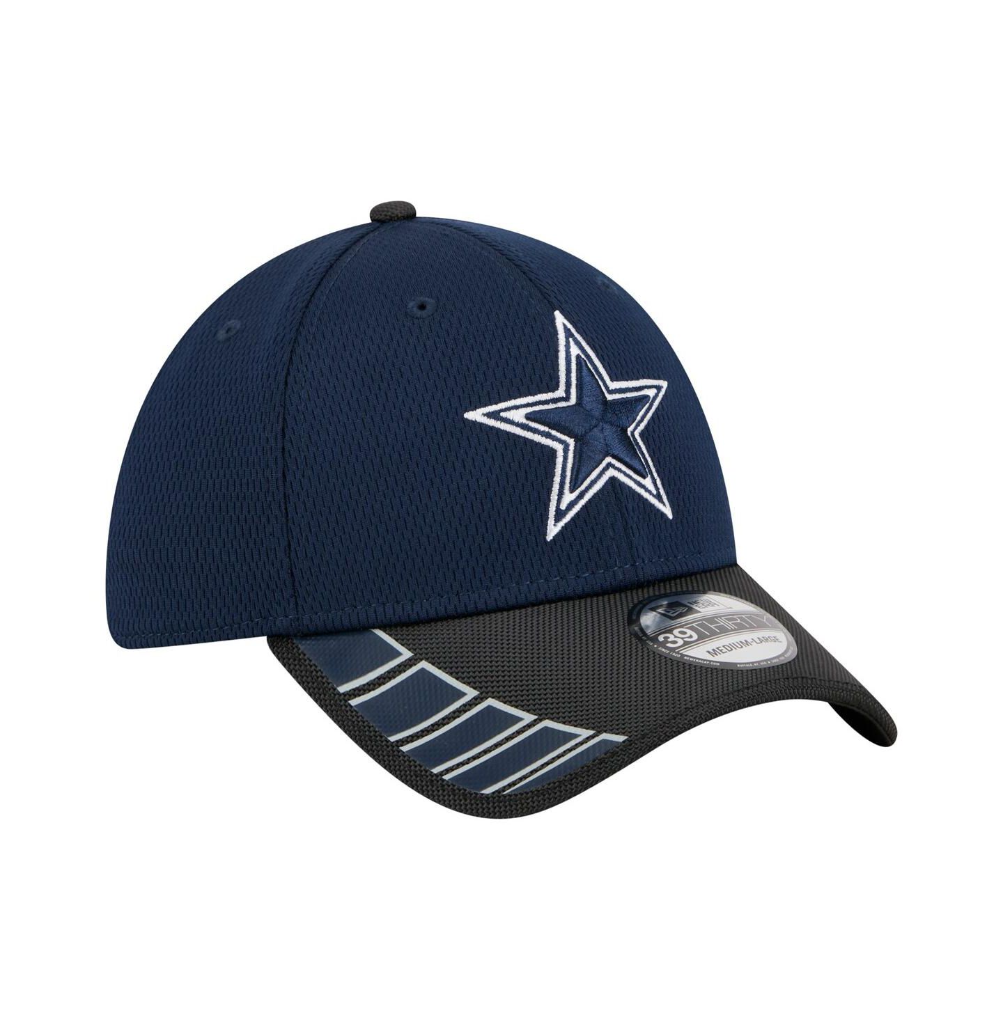 Мужские козырьки New Era Navy/Black Dallas Cowboys Hit 39THIRTY Flex Hat — фото 4
