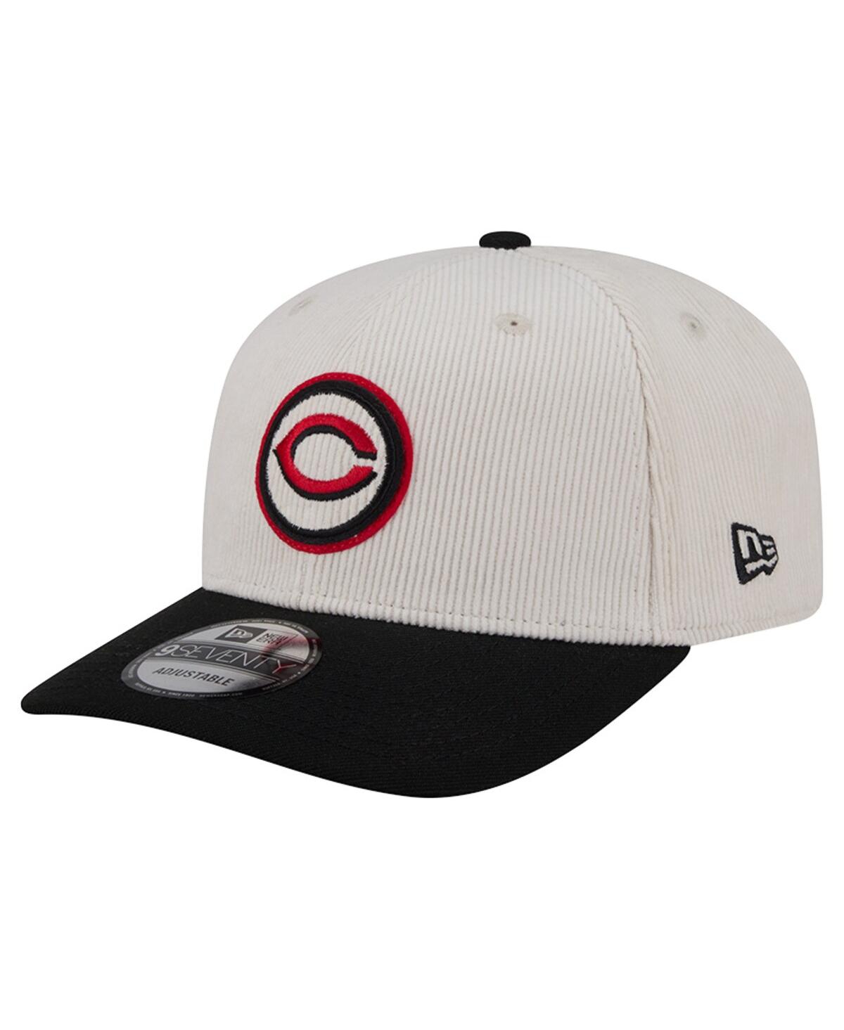 New Era Men's Cream/black Cincinnati Reds Loyal 9seventy Adjustable Hat In Neutral