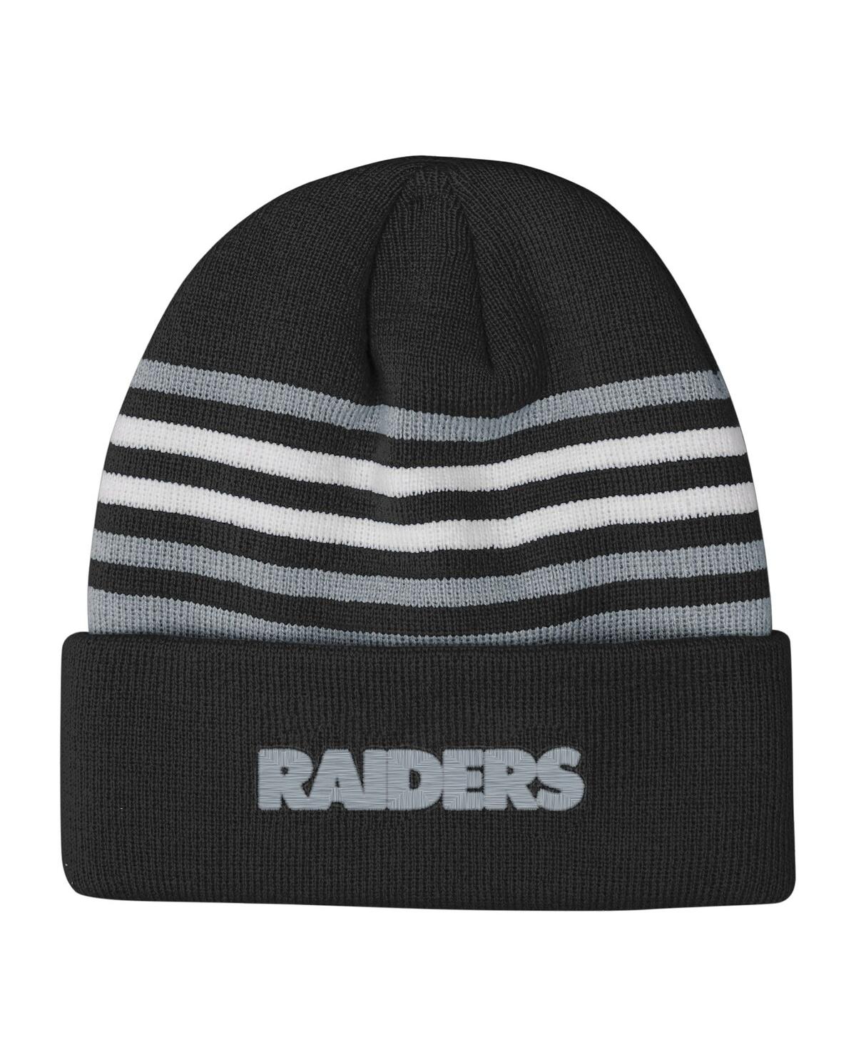 Outerstuff Big Boys And Girls Black Las Vegas Raiders Essentials Cuffed Knit Hat In Black