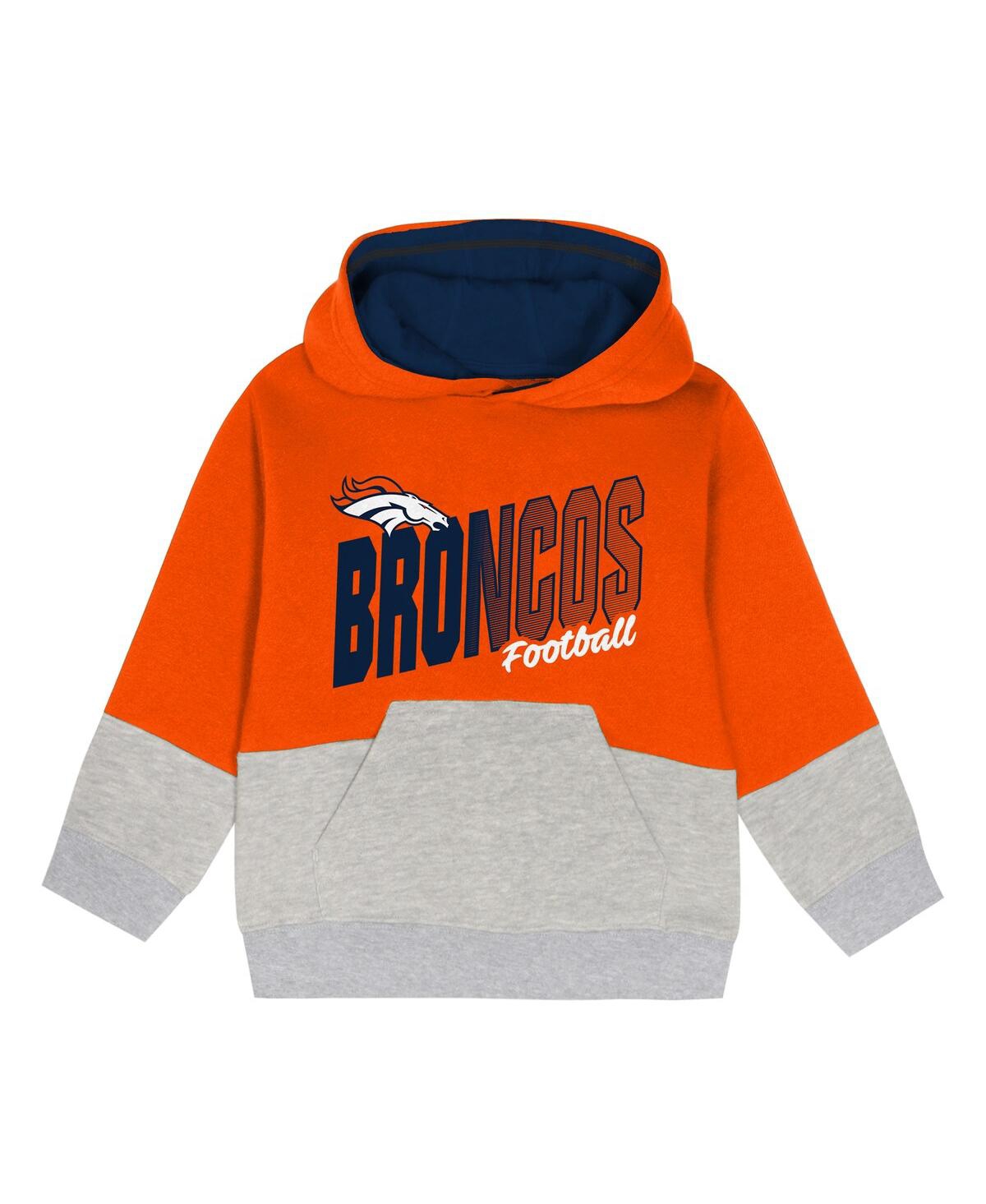 Outerstuff Toddler 2-piece Orange Denver Broncos Lineman Fleece Hoodie And Pants Set In Orange