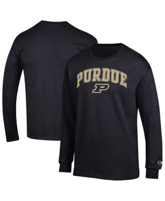 Champion - Men's Black Purdue Boilermakers Arch Over Logo Long Sleeve T-Shirt