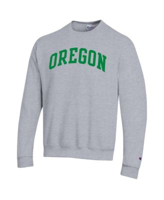 Men's Heather Gray Oregon Ducks Basic Arch Fleece Pullover Sweatshirt