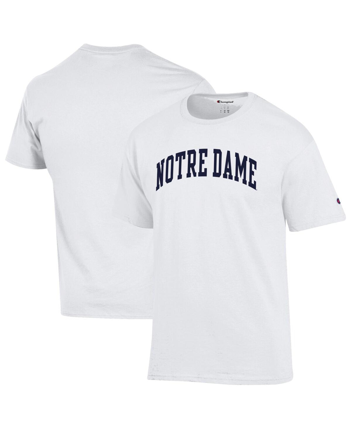 Champion Men's Navy Notre Dame Fighting Irish Basic Arch T-Shirt - White