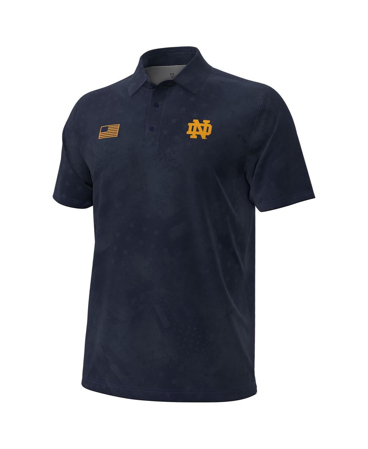 Under Armour Men's Navy Notre Dame Fighting Irish Freedom Collection Armourfuse Polo Shirt In Blue