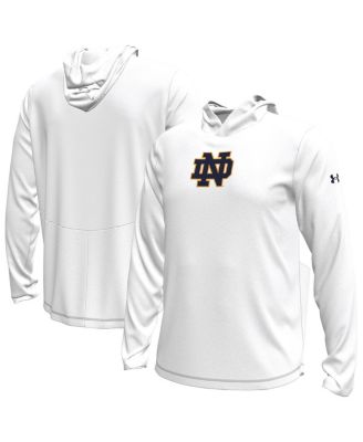 Under Armour - Men's White Notre Dame Fighting Irish Sideline Knockout Long-Sleeve Hooded T-Shirt