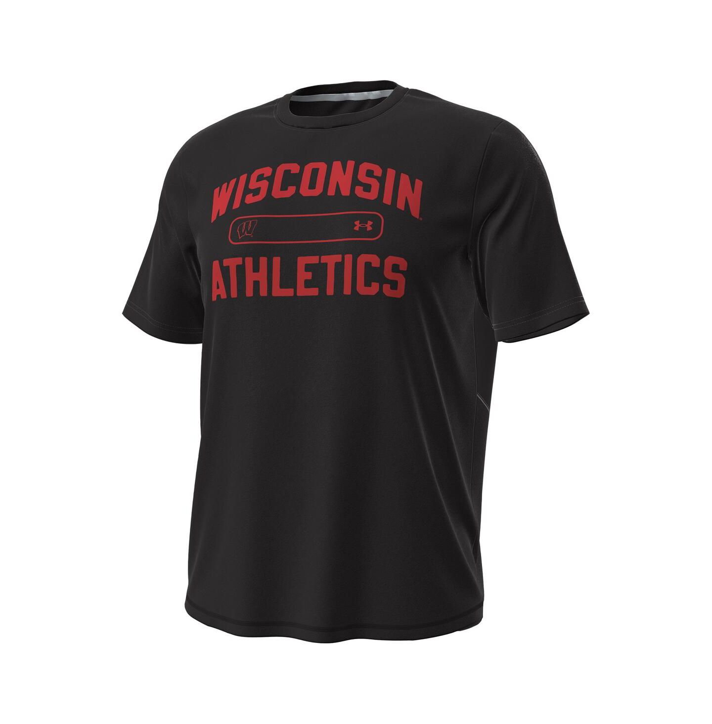 Мужская футболка Under Armour Black Wisconsin Badgers Sideline Knockout — фото 3